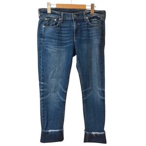 Rag & Bone Dre Capri Slim Boyfriend Jeans Blue Denim Size 28 BB002